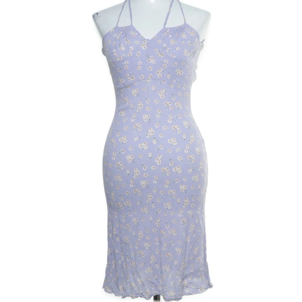 Shein purple floral midi dress size xs